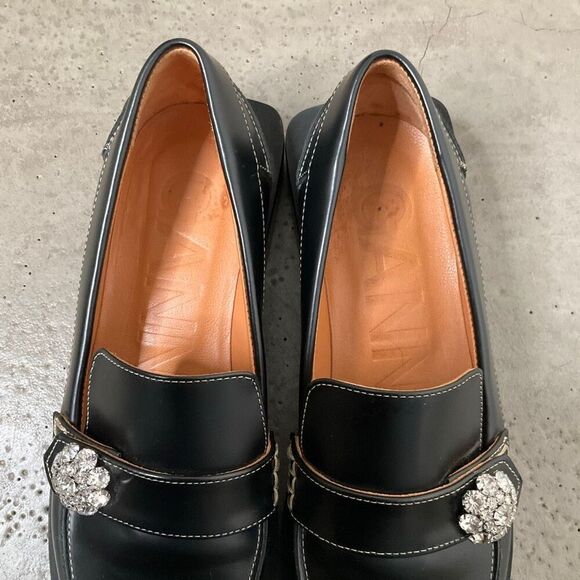 Ganni Embellished Moc Toe Loafers - Picture 4 of 12